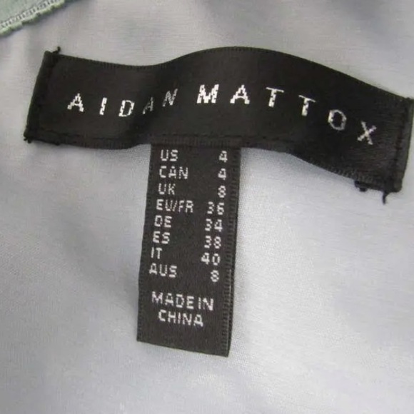 NWT Aidan Mattox Ice Blue One Shoulder Sequin Mesh Cocktail Dress Size 4 - Picture 14 of 15